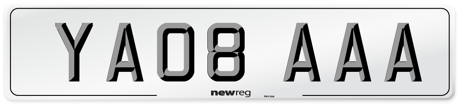 YA08 AAA Number Plate from New Reg